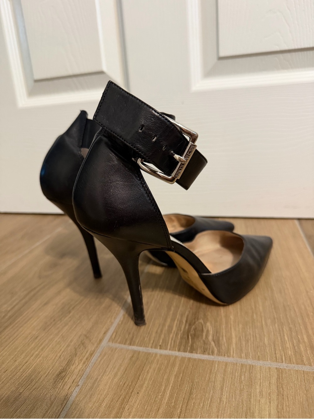 Michael Kors Black Pointed-Toe Ankle-Strap Heels - Picture 2 of 4